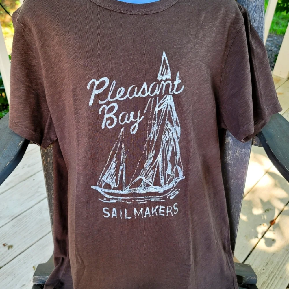 New! J Crew Medium M Men's Slub cotton Pleasant Bay graphic brown T-shirt NWT